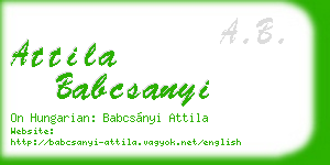 attila babcsanyi business card
