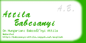 attila babcsanyi business card